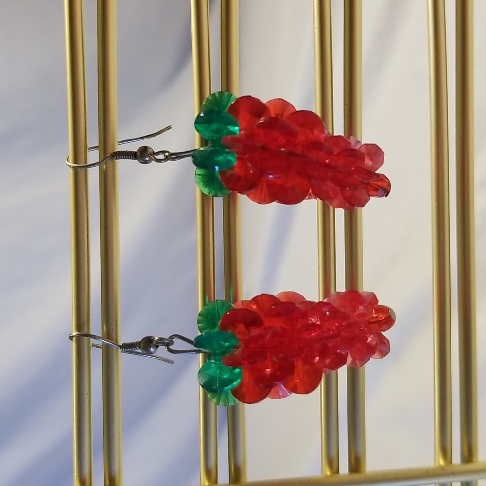 Strawberry Beaded Earrings